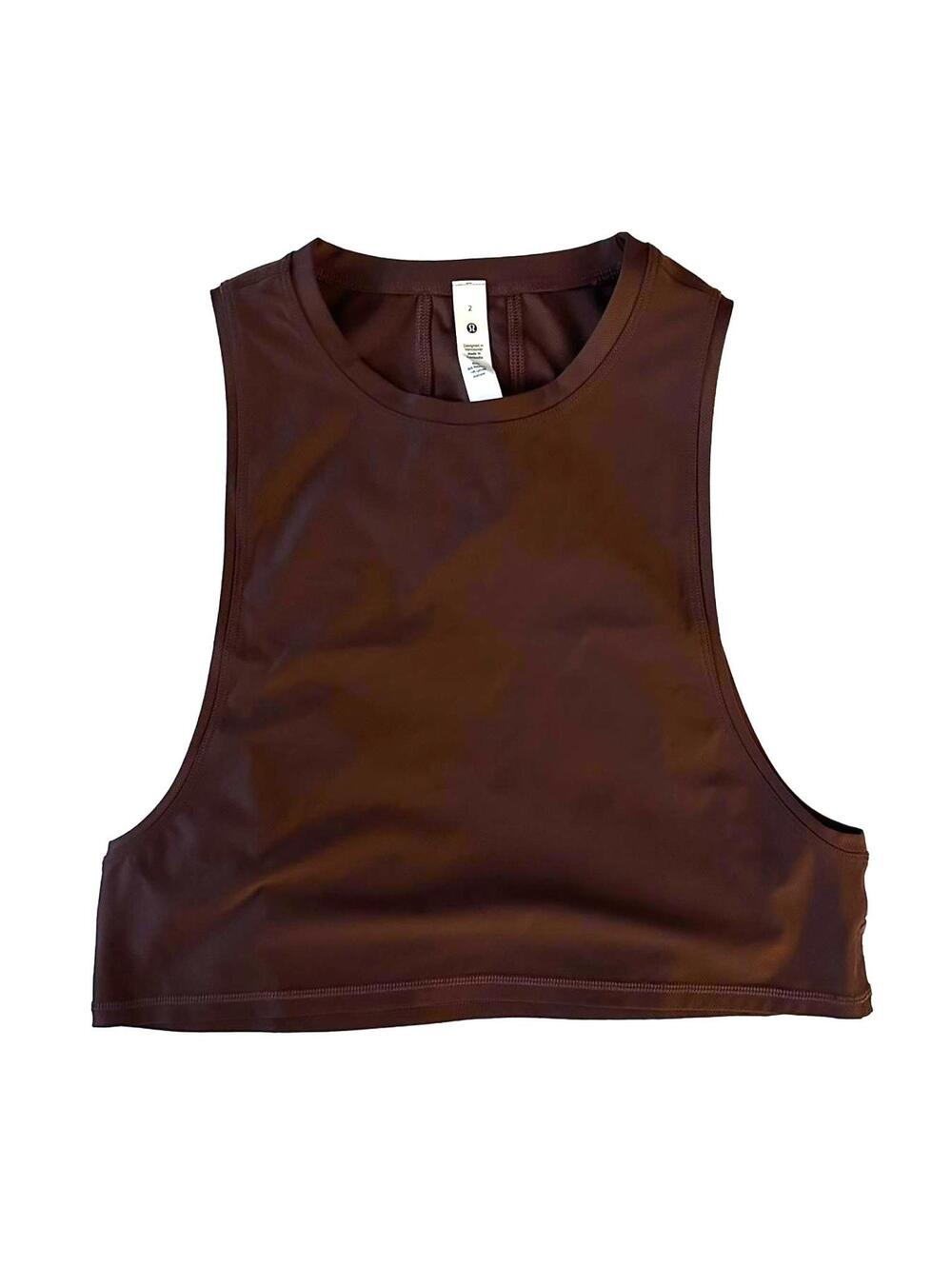 Lululemon Muscle Love Crop Tank Tough Brown Earth Size 2 NWT Activewear
